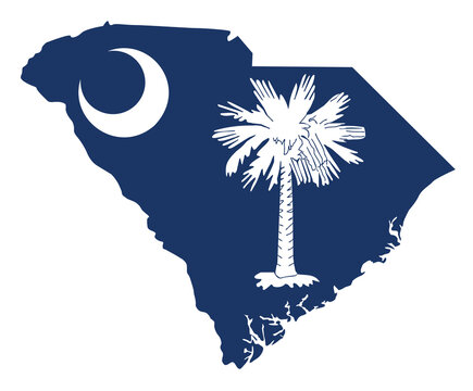 flag and silhouette of the state of South Carolina