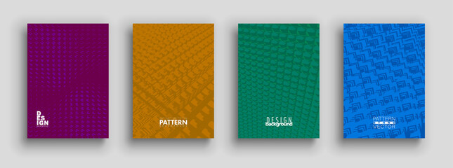 Minimal covers design. Colorful halftone gradients