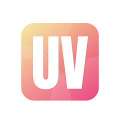 UV Letter Logo Design With Simple style