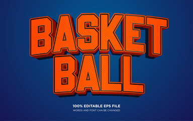 Basketball 3D editable text style effect