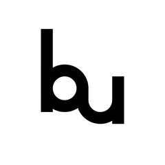 Black letter bu initial logo icon