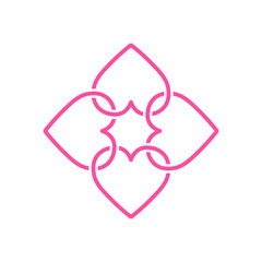 Four hearts initial logo