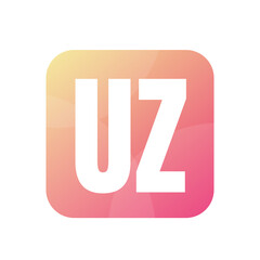 UZ Letter Logo Design With Simple style