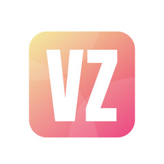 VZ Letter Logo Design With Simple style