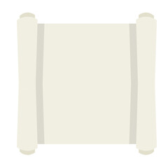 Blank sheet of paper with roll. Ancient scroll papyrus. Place for text and template