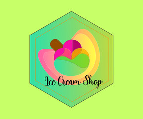 Ice cream food logo design 

