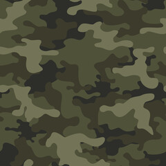 Fototapeta premium Camouflage seamless pattern texture. Abstract modern vector military camo backgound. Vector illustration.
