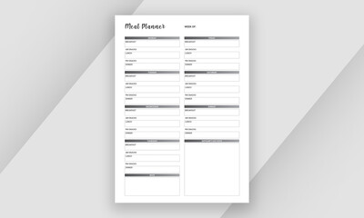 Meal Planner Template Single Page