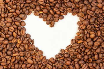 Background - heart from coffee beans