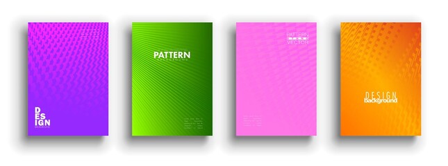 Minimal covers design. Colorful halftone gradients