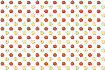 red and half apple - wallpaper white