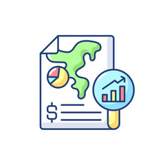 Financial report RGB color icon. Formal records of financial activities and transactions of business and companies. Isolated vector illustration