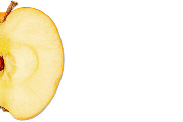 Background - tasty apple with copy space - white