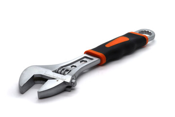adjustable wrench on white background for design