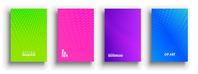 Minimal covers design. Colorful halftone gradients