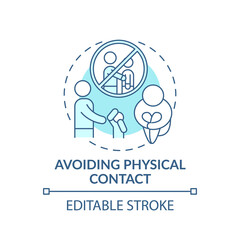 Avoiding physical contact turquoise concept icon. Sign of domestic violence. Symptom of abuse. Child safety idea thin line illustration. Vector isolated outline RGB color drawing. Editable stroke