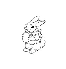 Easter bunny rabbit with easter egg