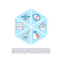 International health programs concept icon with text. Public health and sanitation. Healthcare services. PPT page vector template. Brochure, magazine, booklet design element with linear illustrations