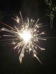 sparkler illuminating the night