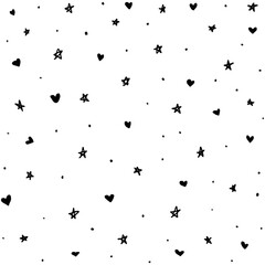 Vector Star Pattern Background.pattern of star doodle.Star hand drawn.Vector EPS 10.
