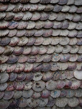 Ermida Casa de las Conchas chapel shrine sea shells covered facade Illa Ilha da Toxa La Toja Pontevedra Galicia Spain
