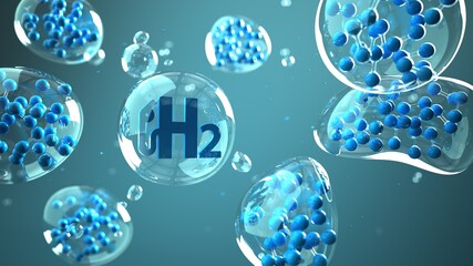 H2 Hydrogen Molecule Gas Pump - obrazy, fototapety, plakaty
