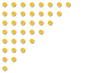 diagonal lemon slice pattern with copy space - white