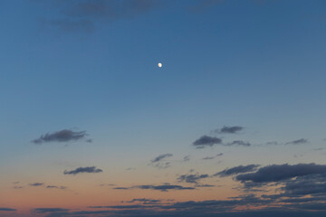 clouds at sunset in winter
