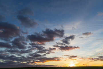 clouds at sunset in winter