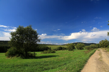 Landscape of Czeremcha - former and abandoned village in Low Beskids, Poland