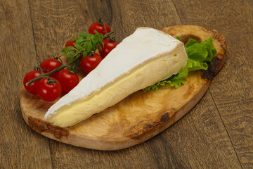 Brie cheese triangle served salad