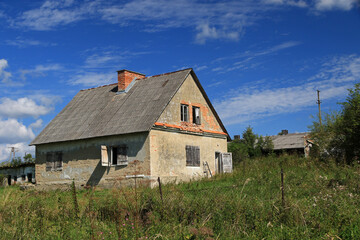 Obraz premium State Agricultural Farm in Lipowiec - former and abandoned village in Low Beskids, Poland