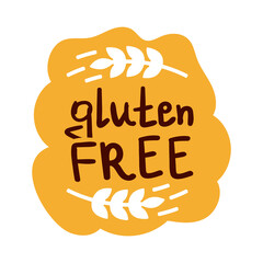 Gluten free vector icon flat web sign symbol logo or label with ear