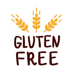 Gluten free vector icon flat web sign symbol logo or label with ear