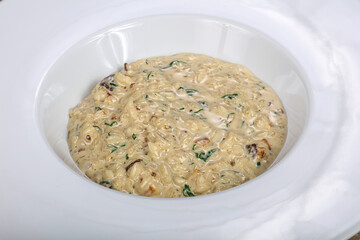 Italian risotto with mushroom and cheese