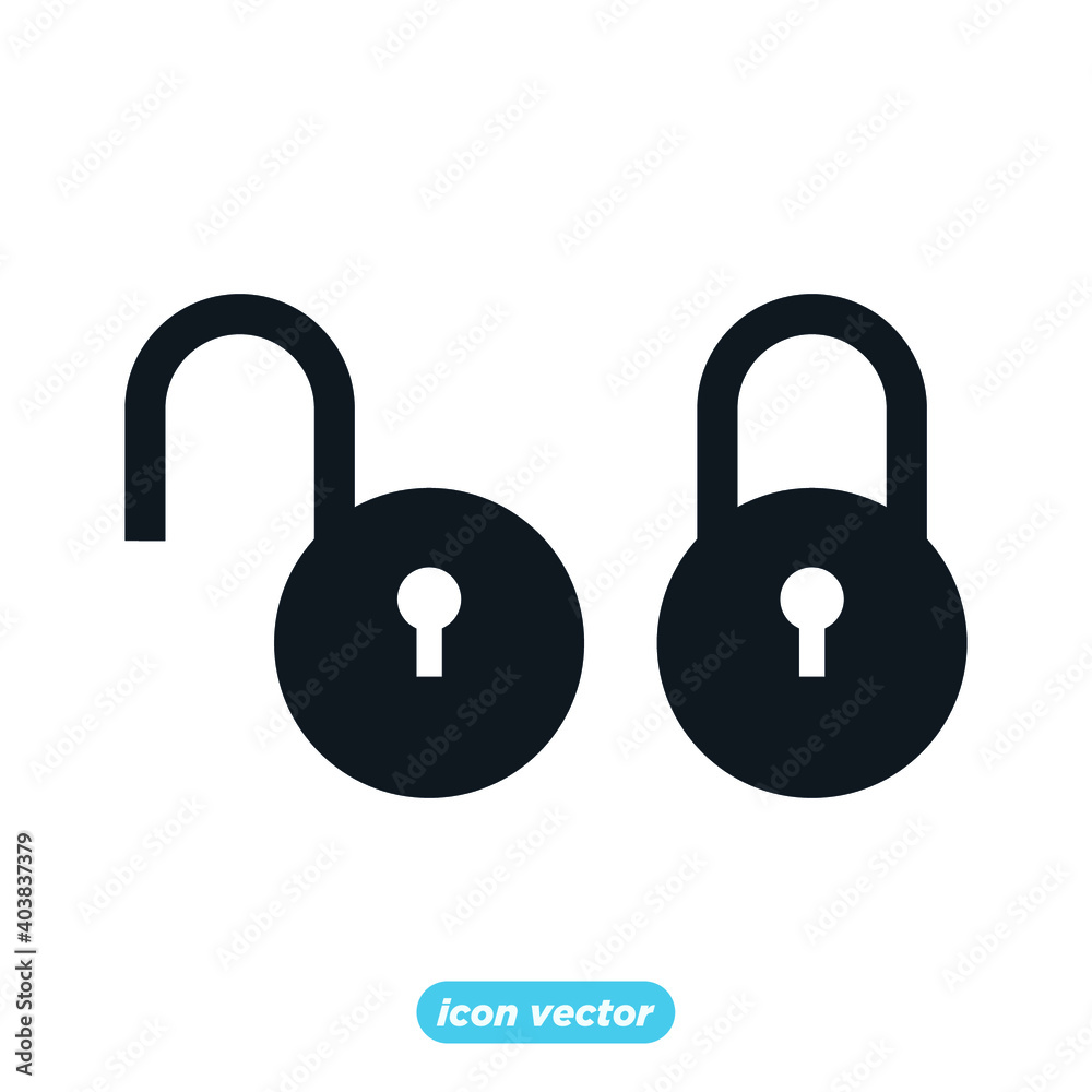 Fototapete Padlock icon template color editable. Padlock symbol vector illustration for graphic and web design.