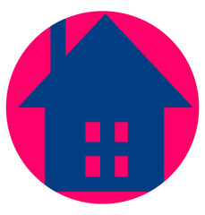 home icon on a blue background