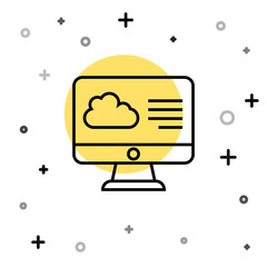 Black line Weather forecast icon isolated on white background. Random dynamic shapes. Vector.