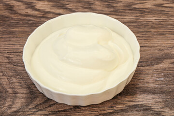 Sour cream in the bowl