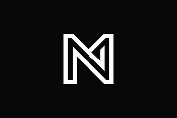 NM logo letter design on luxury background. MN logo monogram initials letter concept. NM icon logo design. MN elegant and Professional letter icon design on black background. M N NM MN