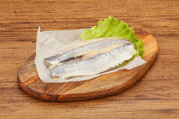 Herring fillet with salad leaves