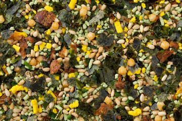 Japanese Wasabi furikake close up full frame