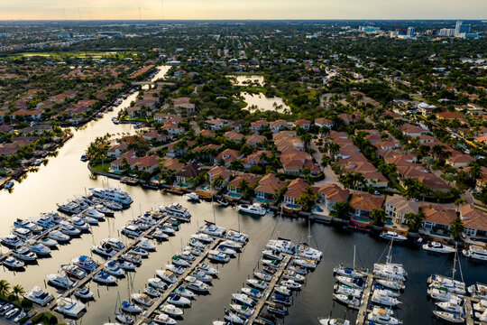 Aerial photo Harbor Islands and Loggerhead Marina Hollywood Florida