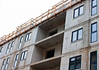 new house in the town
new building constuction 
morning lidht, colors and shadows
