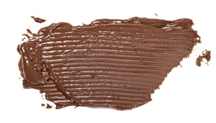 Cream chocolate spreading isolated on white background, with clipping path, top view