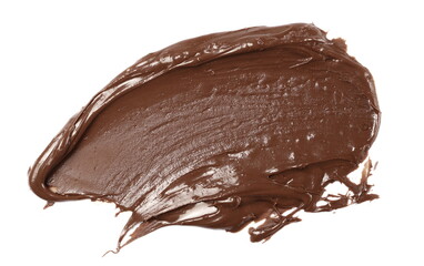 Cream chocolate spreading isolated on white background, with clipping path, top view
