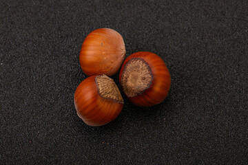 Hazelnut heap isolated over background