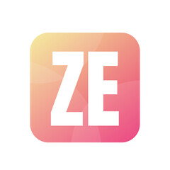 ZE Letter Logo Design With Simple style