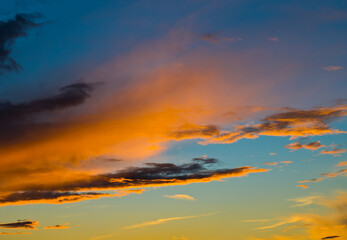 Sunset sky with beautiful clouds