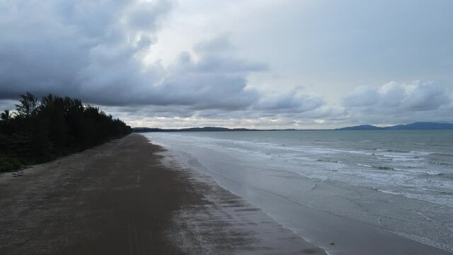 The Sematan Beach and Coastline of the most southern part of Sarawak and Borneo Island